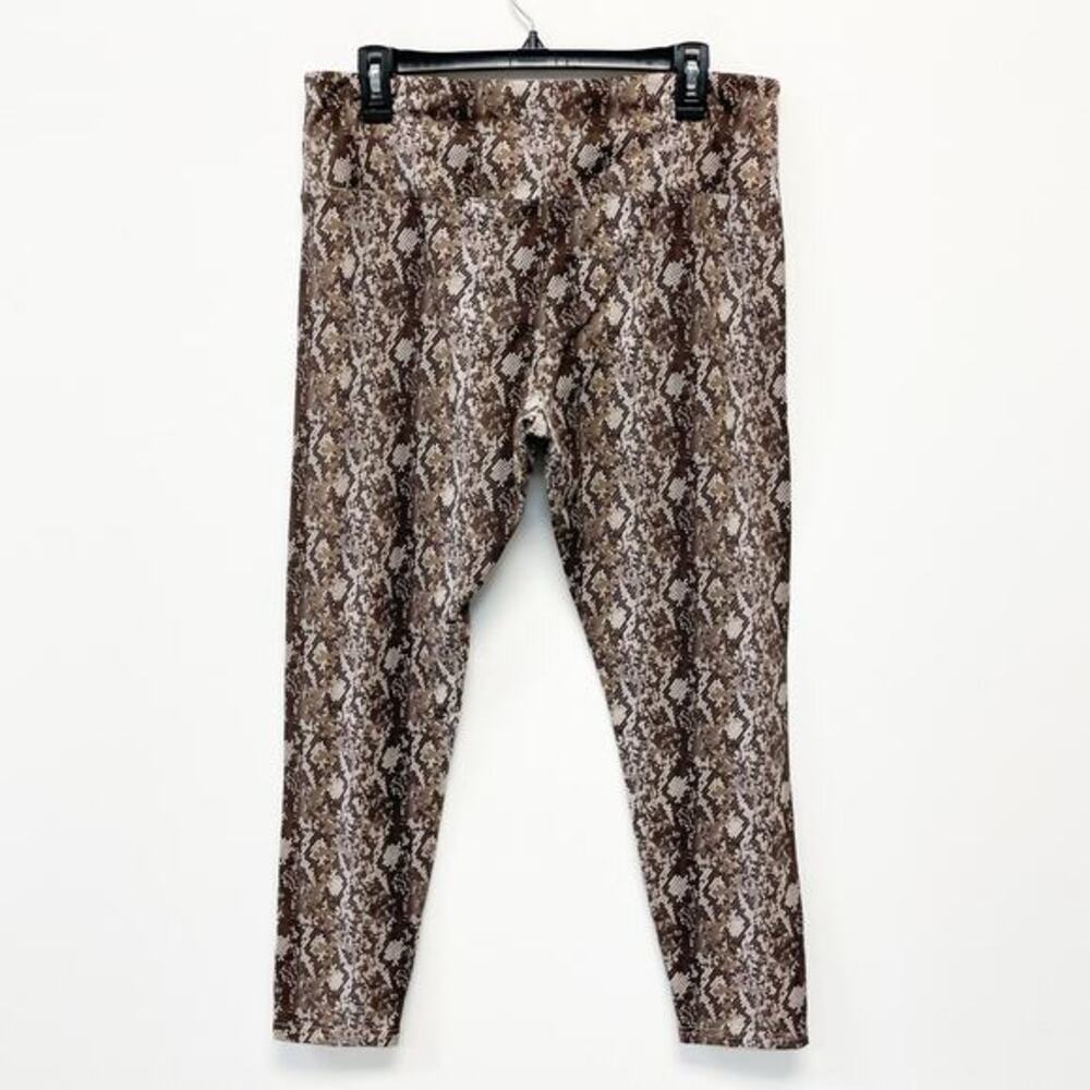 Suave Women's PXL Brown Snakeskin‎ Print Revolutionary Tummy Control Leggings